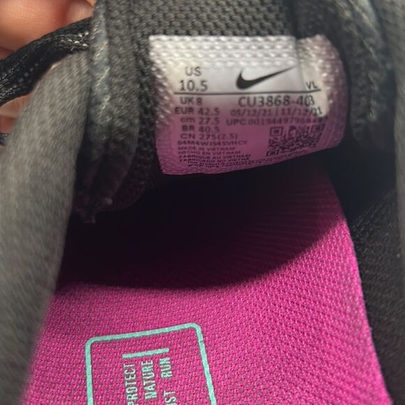 Nike Wmns Zoom Winflo 7 Shield - Obsidian Mist / Chrome Size 10.5 - Picture 7 of 7